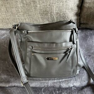 Rosetti Gray Pebbled Leather Crossbody Bag